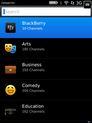 The New BlackBerry Podcasts App.